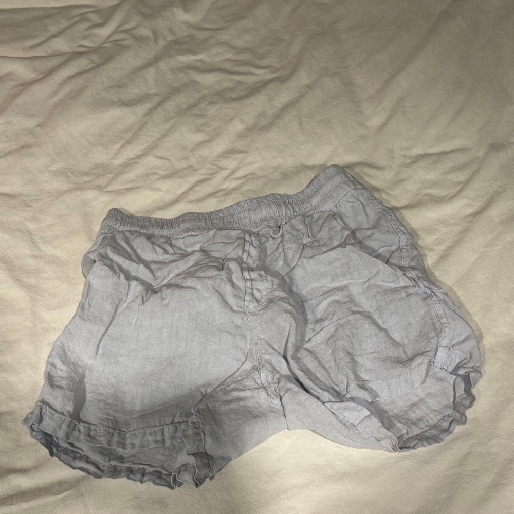 Zara Mens Blue Linen Shorts